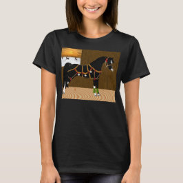Camiseta Navidad árabe negro del caballo