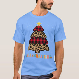 Camiseta Navidad Árbol claro Navidad Navidad Groovy leopard