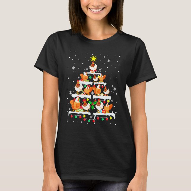 Camiseta Navidad - Árbol de Pollos (Anverso)