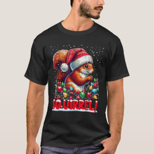 Camiseta Navidad ARDILLA Caña de Caramelo Sombrero de Santa
