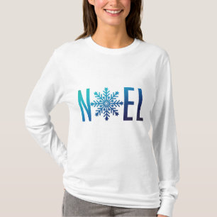Camiseta Navidad azul de Noel del copo de nieve