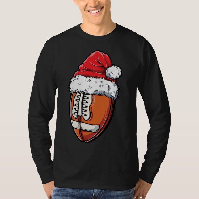 Camiseta Navidad Bola de Fútbol Santa Hat equipo deportivo (Anverso)