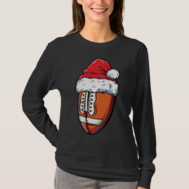 Camiseta Navidad Bola de Fútbol Santa Hat equipo deportivo (Anverso)