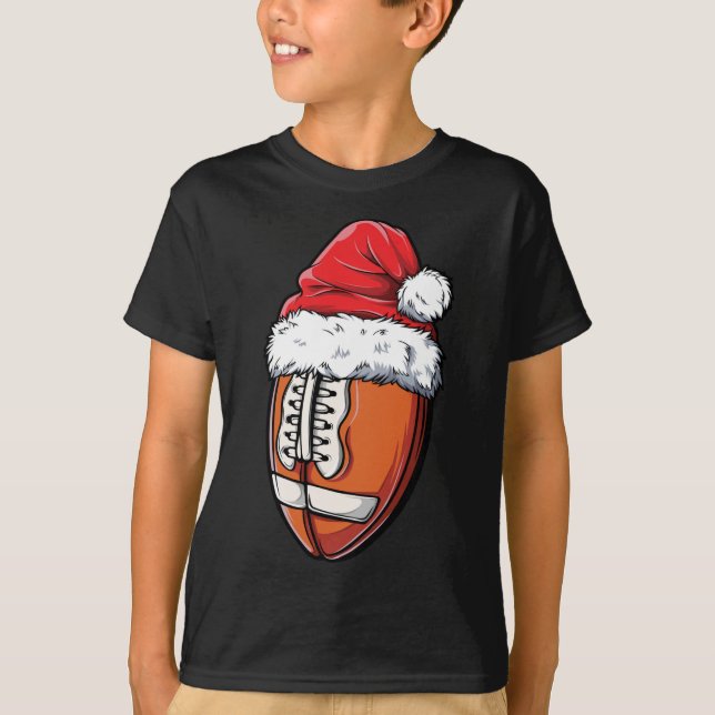 Camiseta Navidad Bola de Fútbol Santa Hat equipo deportivo (Anverso)