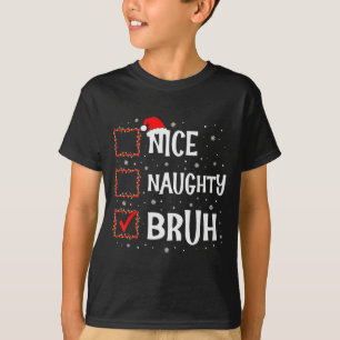 Camiseta Navidad Bonito Travieso Hermano Divertida Lista De