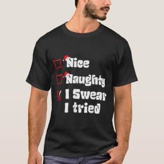 Camiseta Navidad Bonito Travieso Juro Que Lo Intenté Lista 
