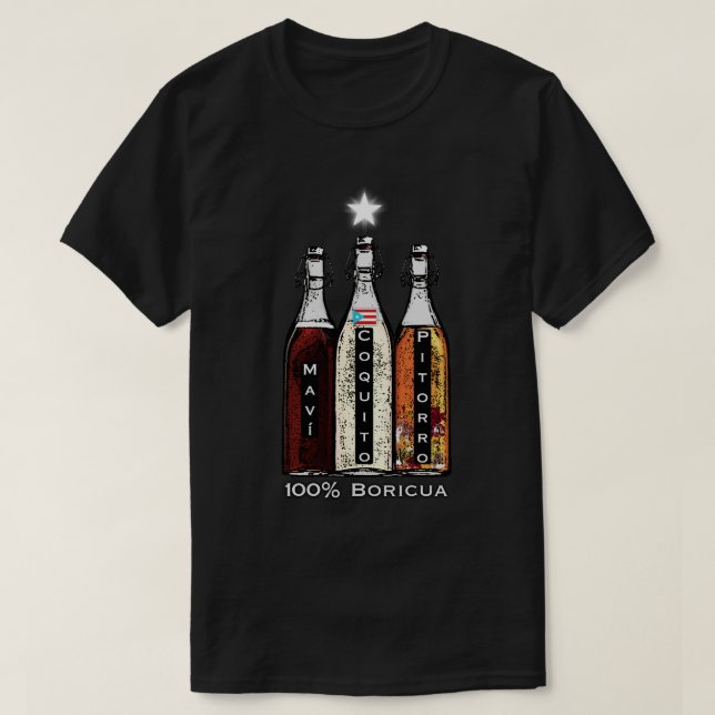 Camiseta Navidad Boricua Puerto Rico Mavi Coquito Pitorro (Diseño del anverso)