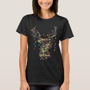 Camiseta Navidad Camuflaje Caza Reno Ciervo Xmas