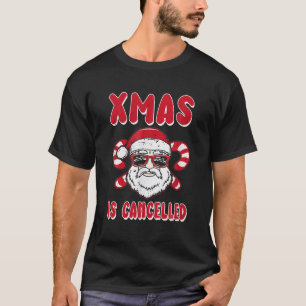 Camiseta Navidad Cancelada Hater Santa Candy Cane Glasses A