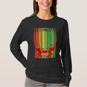 Camiseta Navidad Cangrejo Retro Lindo Grupo Coincidente Hol