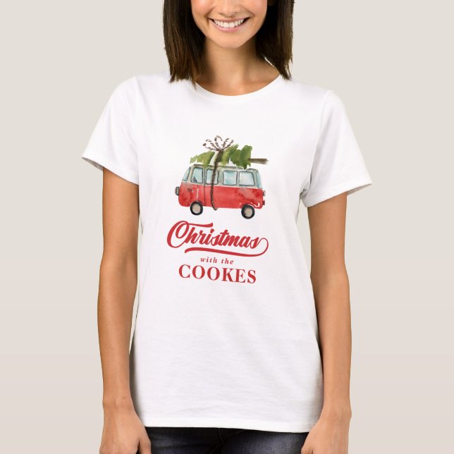 Camiseta Navidad con… el árbol de navidad del coche del (Anverso)