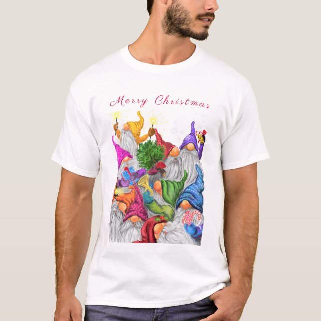 Camiseta navidad con Fiesta Gnomes (Anverso)
