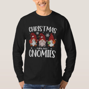 Camiseta Navidad con mis Gnomies Búfalo Cuadros Rojos Gnome