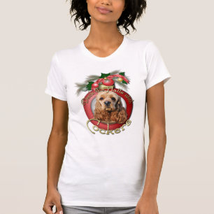 Camiseta Navidad - cubierta los pasillos - cocker