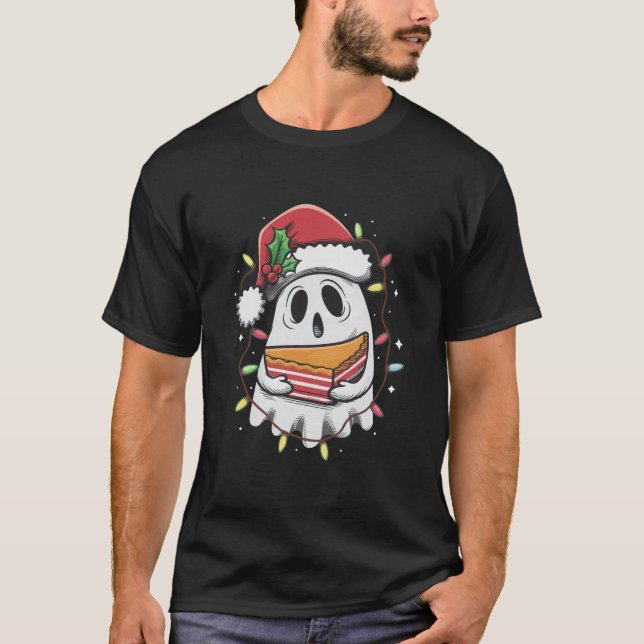 Camiseta Navidad Cumpleaños Fantasma Lindo Santa Fiesta Nav (Anverso)