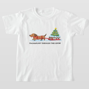 Camiseta Navidad Dachshund Niño
