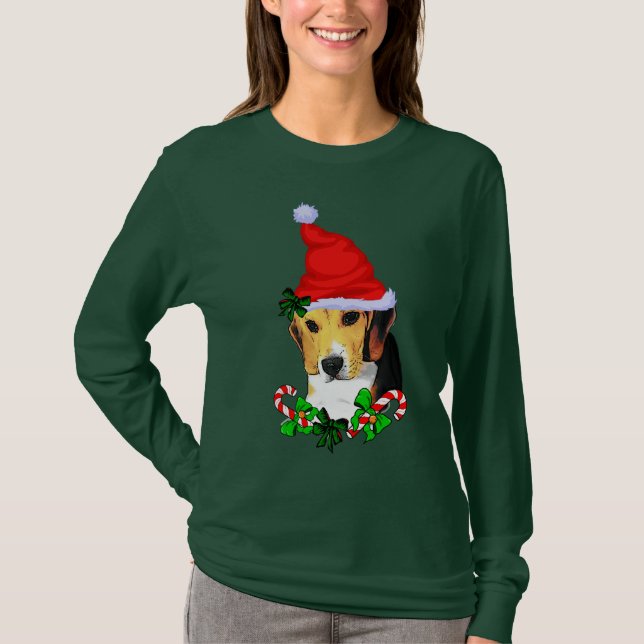 Camiseta Navidad de Amantes de Beagle (Anverso)