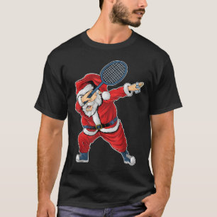 Camiseta Navidad de bádminton Santa Claus haciendo dabbing