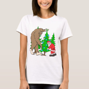 Camiseta Navidad de Bigfoot y de Santa