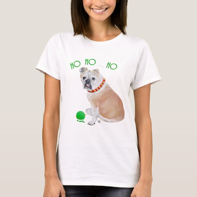 Camiseta Navidad de Bulldog Inglés (Anverso)