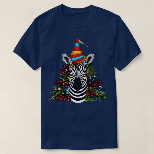 Camiseta Navidad de cebra (Diseño del anverso)