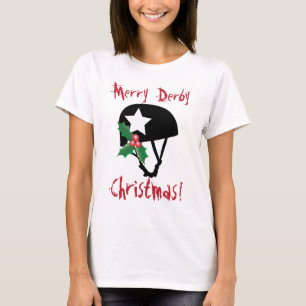 Camiseta Navidad de Derby del rodillo, patinaje sobre
