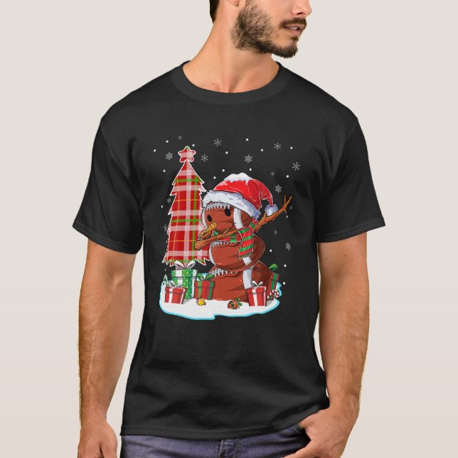 Camiseta Navidad de fútbol bola a Snowman Dabbing Santa Hat (Anverso)