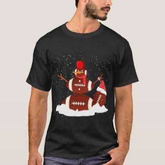 Camiseta Navidad de fútbol bola a Snowman Santa Funny Sport