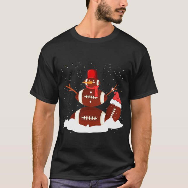 Camiseta Navidad de fútbol bola a Snowman Santa Funny Sport (Anverso)
