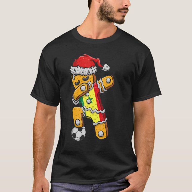 Camiseta Navidad de fútbol Dabbing Gingerbread Senegal (Anverso)