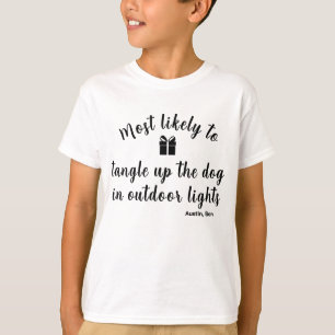 Camiseta Navidad de grupo coincidente más probable divertid