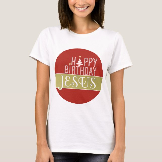 Camiseta Navidad de Jesús del feliz cumpleaños (Anverso)