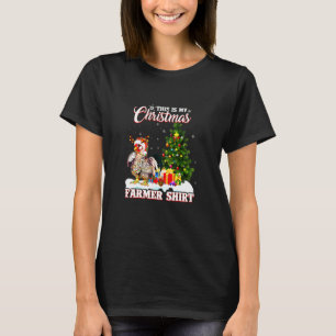 Camiseta Navidad de la granja ligera del Gorra de pollo