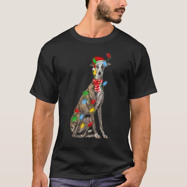 Camiseta Navidad de la Navidad de los perros de Santa Greyh (Anverso)