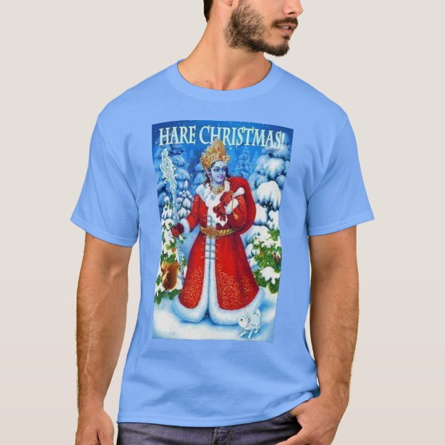 Camiseta Navidad de las liebres - feliz ॐ de Krishna (Anverso)