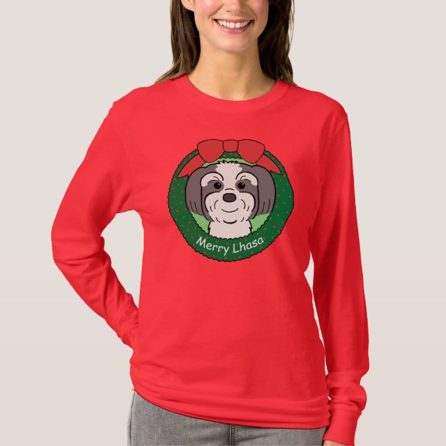 Camiseta Navidad de Lasa Apso (Anverso)