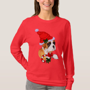 Camiseta Navidad de los amantes del boxeador feliz