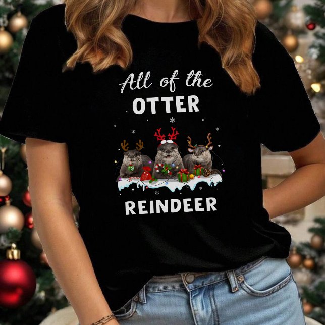 Camiseta Navidad de Nutria Reno Divertida (Subido por el creador)
