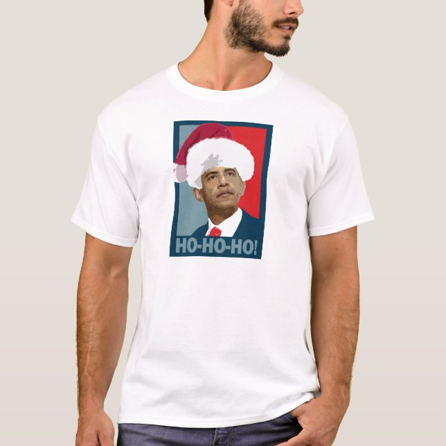 Camiseta Navidad de Obama Ho Ho Ho (Anverso)