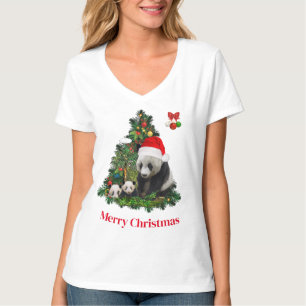 Camiseta Navidad de osos panda