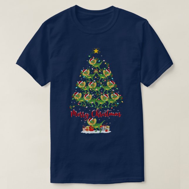 Camiseta Navidad de Santa Dilophosaurus Dinosaur (Diseño del anverso)
