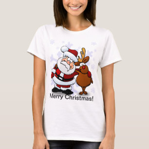 Camiseta Navidad de Santa y del reno