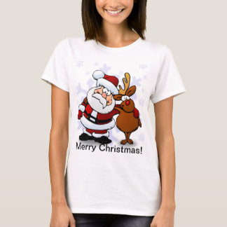 Camiseta Navidad de Santa y del reno