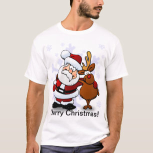 Camiseta Navidad de Santa y del reno
