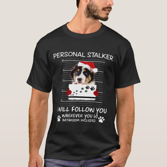 Camiseta navidad de Stalker Personal del perro Santa Hat (Anverso)