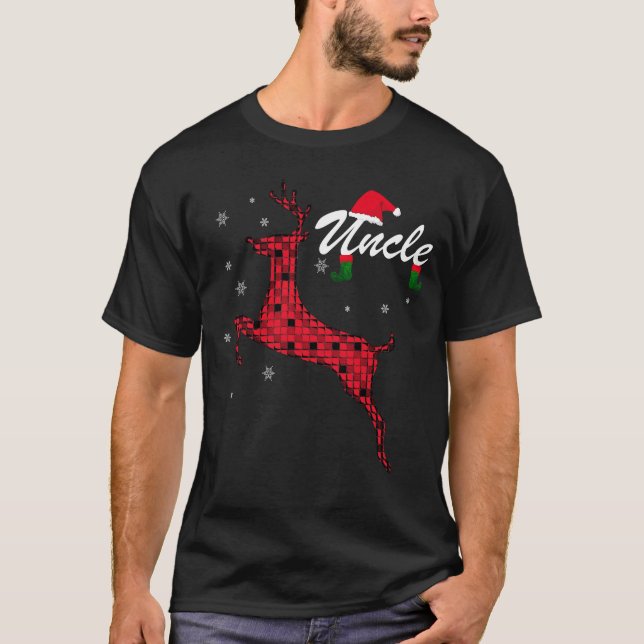Camiseta Navidad de tío Reindeer Plaid Holiday Family (Anverso)
