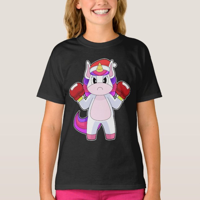 Camiseta Navidad de Unicornio de Boxeo (Anverso)