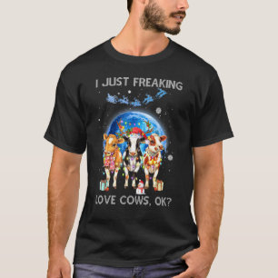 Camiseta Navidad de Vaca Me Encantan las Vacas Ok