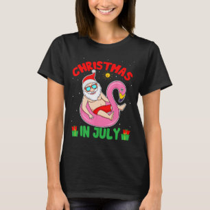 Camiseta Navidad de Verano en Julio - Santa Tropical Surfis