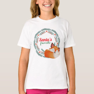 Camiseta Navidad de zorro dormido lindo